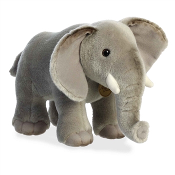 Realistic Stuffed African Elephant 12 Inch Miyoni Plush by Aurora