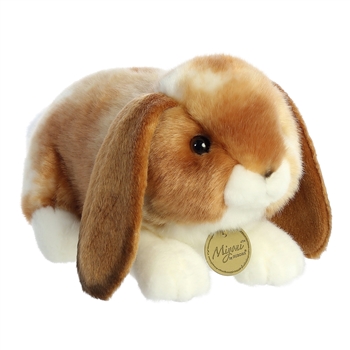 Realistic Stuffed Tan Holland Lop Rabbit 9 Inch Miyoni Plush by Aurora