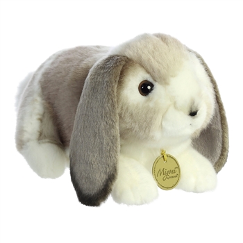 Realistic Stuffed Grey Holland Lop Rabbit 9 Inch Miyoni Plush by Aurora