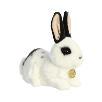 Realistic 11 Inch Stuffed Black and White Rex Rabbit Miyoni Plush by Aurora