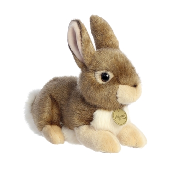Realistic Stuffed Eastern Cottontail Rabbit Miyoni Plush by Aurora