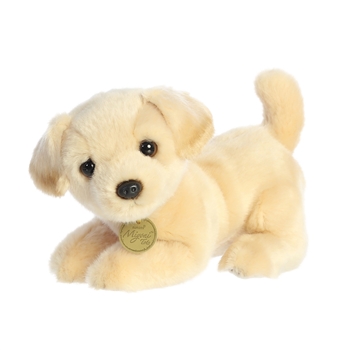 Realistic Stuffed Yellow Lab Pup 9 Inch Miyoni Plush by Aurora