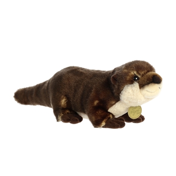 Realistic Stuffed River Otter Pup 14 Inch Miyoni Plush by Aurora