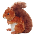Nutsie the Stuffed Red Squirrel Mini Flopsie by Aurora