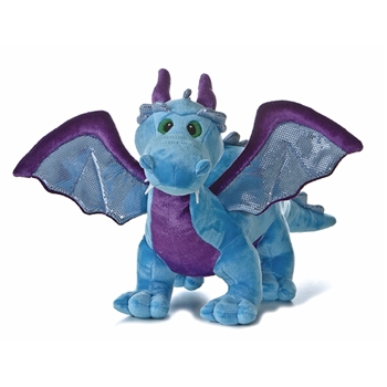 Stuffed Roaring Blue Dragon 14 Inch Plush Animal with Sound by Aurora