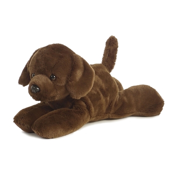 Lil Lucky the Stuffed Chocolate Labrador Retriever Mini Flopsie by Aurora
