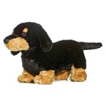 Sausage Too the Plush Black Dachshund by Aurora