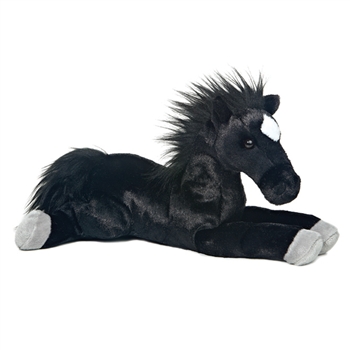 Blackjack The Stuffed 12 Inch Plush Laying Black Horse By Aurora