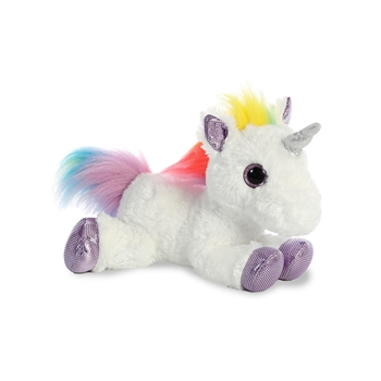 Rainbow the Stuffed White Unicorn Flopsie by Aurora