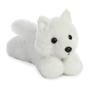 Little Ghost the Stuffed White Wolf Mini Flopsie by Aurora