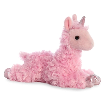Little Daydream the Stuffed Pink Llamacorn Mini Flopsie by Aurora