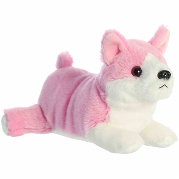 Little Rose the Stuffed Pink Corgi Mini Flopsie by Aurora