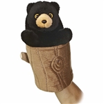 Pop Up Plush Black Bear Puppet by Aurora