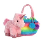 Fancy Pals Plush Pink Unicorn with Rainbow Bag by Aurora