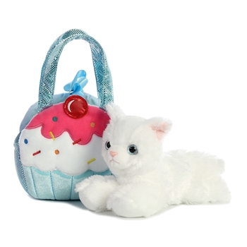 Fancy Pals Plush Cat with Sweets Blue Cupcake Bag by Aurora