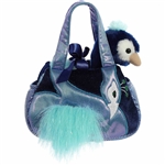 Pet Carrier with Stuffed Peacock Luxe Boutique Plush by Aurora