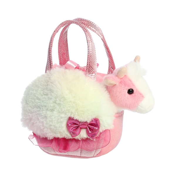 Fancy Pals Plush Pink Cow with Sweets Rainbow Pink Bag | Aurora