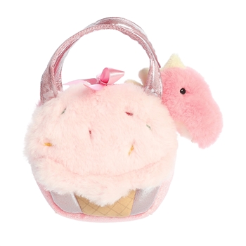 Fancy Pals Plush Pink T-Rex with Ice Cream Cone Bag by Aurora