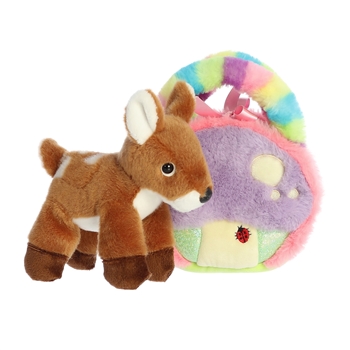 Fancy Pals Plush Fawn Deer with Enchanted Rainbow Bag by Aurora