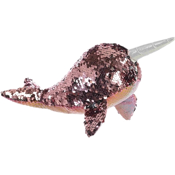 Pink Diamond the Sequin Sparkles Narwhal Stuffed Animal by Aurora