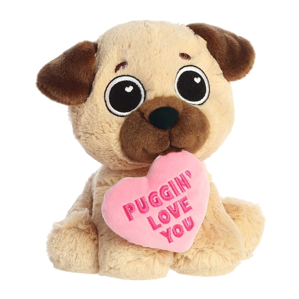 Puggin Love You Plush Pug Aurora Stuffed Safari