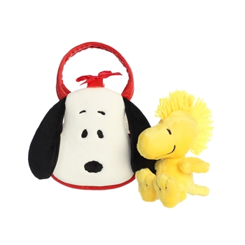 Peanuts Fancy Pals Plush Woodstock with Snoopy Bag by Aurora