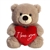 Jolie Taupe Plush Bear with I Love You Heart by Aurora