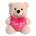 Jolie Pink Plush Bear with I Love You Heart by Aurora