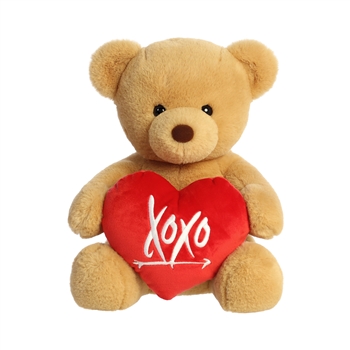 Large Teddy Bear with Plush XOXO Heart by Aurora