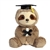 Stuffed Sloth with Graduation Cap and Diploma by Aurora