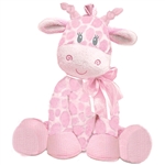 Jingles the Small Baby Safe Pink Plush Giraffe by First and Main