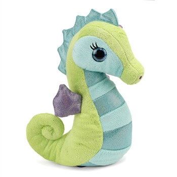 Sasha the Sparkly Green Stuffed Seahorse 10 Inch by First and Main