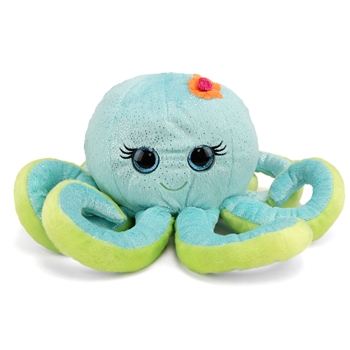 Octavia the Sparkly Green Stuffed Octopus 10 Inch by First and Main