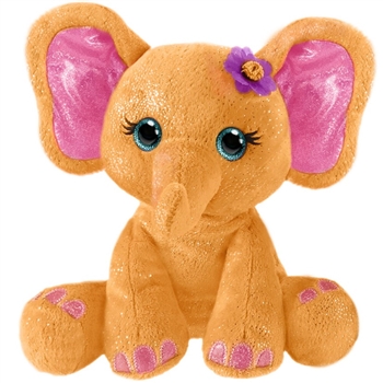 Elena the Sparkly Orange Plush Elephant by First and Main