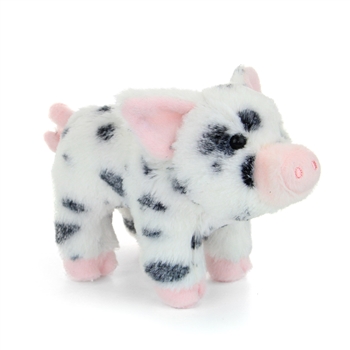 Leroy the Little Plush White Pig with Black Spots by Douglas
