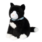 Mini 6 Inch Stuffed Black and White Cat by Douglas