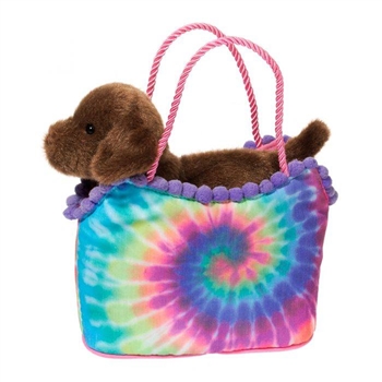 Tie Dye Sassy Sak with Plush Chocolate Lab by Douglas