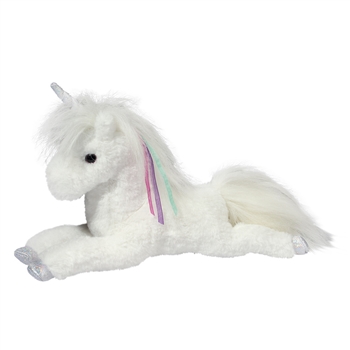 Thea the Stuffed White Unicorn With Ribbon by Douglas