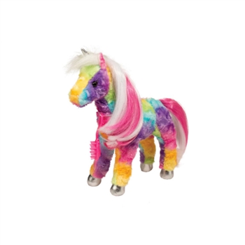 Princess Jacinta the Plush Rainbow Unicorn with Brush by Douglas