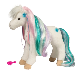 Rainbow Princess the Plush White Horse with Brush by Douglas