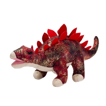 Red Glitter Stegosaurus Stuffed Animal 18.5 Inch Dinosaur by Fiesta