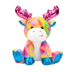 Psychedelic Multicolored Stuffed Moose by Fiesta
