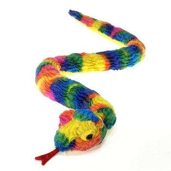 Rainbow Crushed Tie-Dye Snake Stuffed Animal by Fiesta