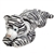 Jumbo Lying Stuffed White Tiger Plush Animal by Fiesta