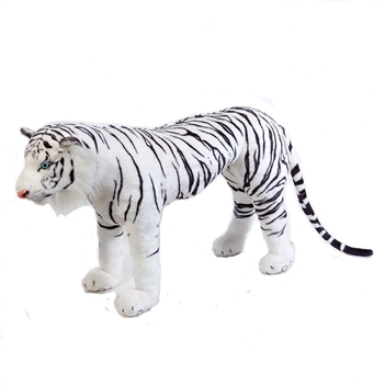 Stuffed White Tiger 40 Inch Ride-On Plush Animal by Fiesta