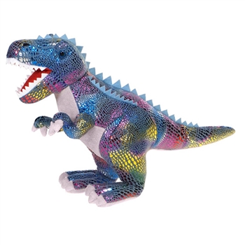 Multicolored Glitter T-Rex Stuffed Animal 18 Inch Dinosaur by Fiesta