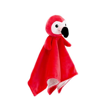 Huggy Huggables Baby Safe Plush Flamingo Blankie with Rattle by Fiesta