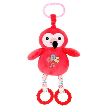 Huggy Huggables Baby Safe Plush Flamingo Activity Toy with Sound by Fiesta