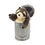 Raccoon in a Garbage Can Stage Puppet by Folkmanis Puppets