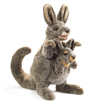 Full Body Kangaroo with Joey Puppet by Folkmanis Puppets